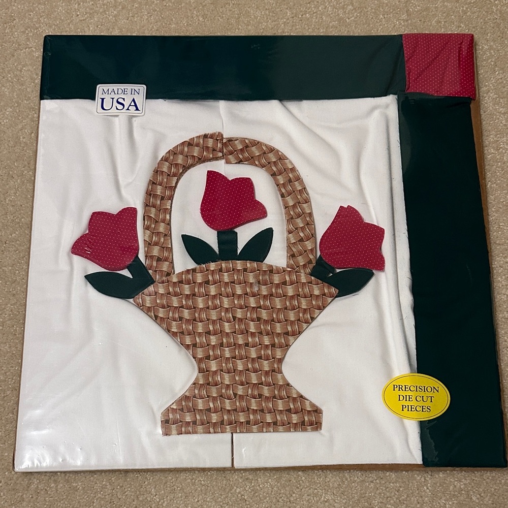 Creekside Quilts pattern #401 Basket with Red Flowers Quilt Kit